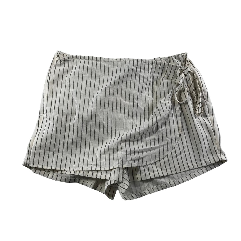 Torrid Pull On High Rise Beach Cotton Tie Skort Pinstripe Whisper White Size 0 L